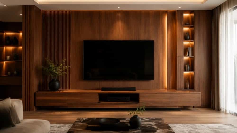 ساخت میز تلویزیون و تی‌وی وال چوبی در رشت